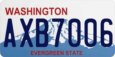 WA license plate AXB7006