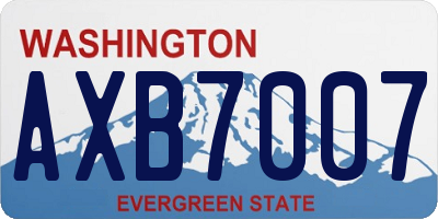 WA license plate AXB7007