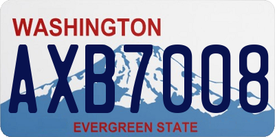 WA license plate AXB7008