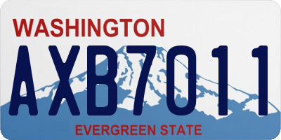 WA license plate AXB7011