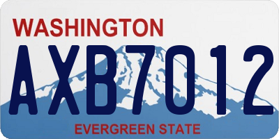 WA license plate AXB7012