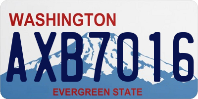 WA license plate AXB7016