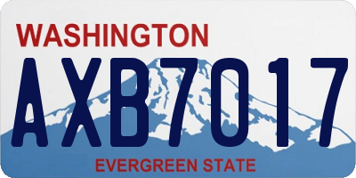 WA license plate AXB7017