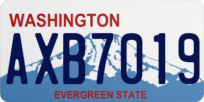 WA license plate AXB7019