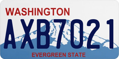 WA license plate AXB7021