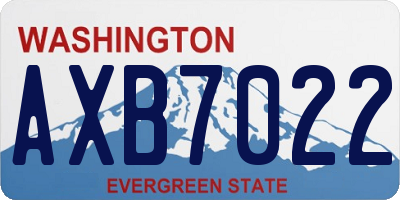 WA license plate AXB7022