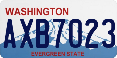 WA license plate AXB7023