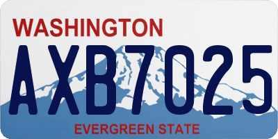 WA license plate AXB7025