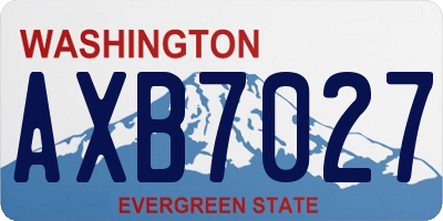 WA license plate AXB7027