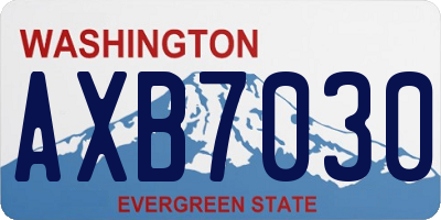 WA license plate AXB7030