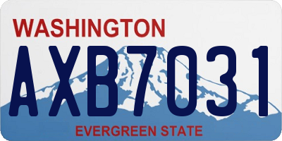 WA license plate AXB7031