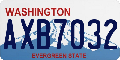 WA license plate AXB7032