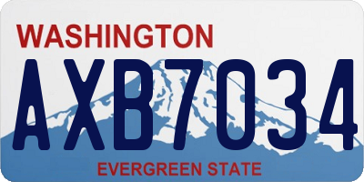 WA license plate AXB7034
