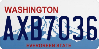 WA license plate AXB7036