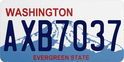 WA license plate AXB7037