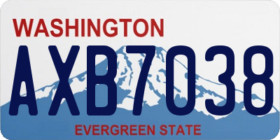 WA license plate AXB7038