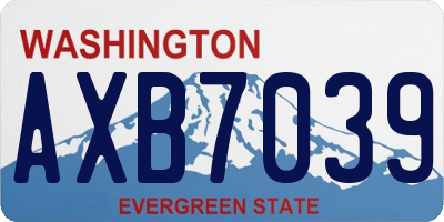WA license plate AXB7039