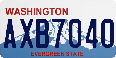 WA license plate AXB7040