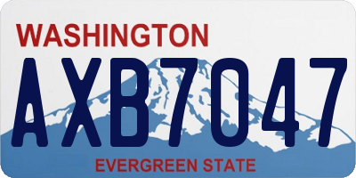 WA license plate AXB7047