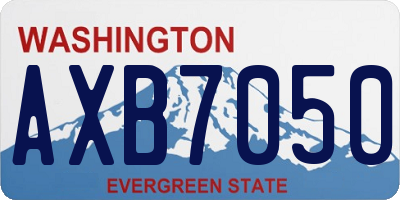WA license plate AXB7050