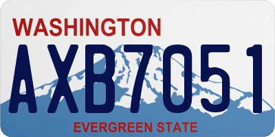 WA license plate AXB7051