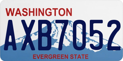 WA license plate AXB7052