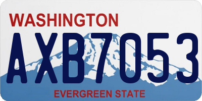WA license plate AXB7053