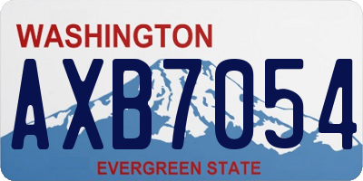 WA license plate AXB7054