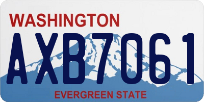 WA license plate AXB7061
