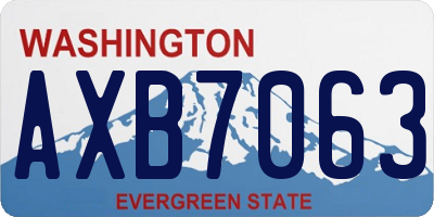 WA license plate AXB7063