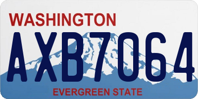 WA license plate AXB7064