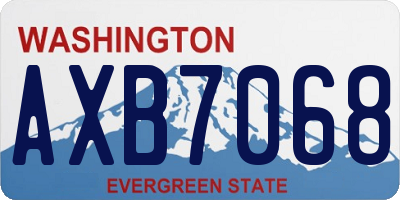 WA license plate AXB7068