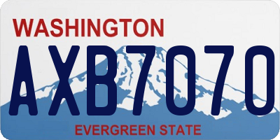 WA license plate AXB7070