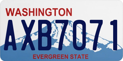 WA license plate AXB7071