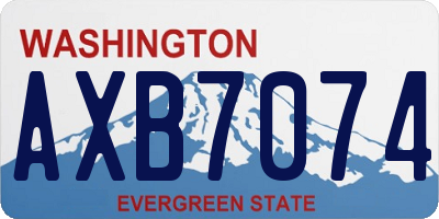 WA license plate AXB7074