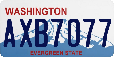 WA license plate AXB7077