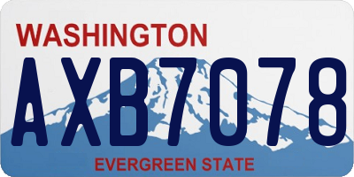 WA license plate AXB7078