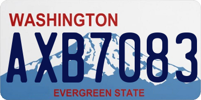 WA license plate AXB7083