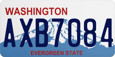 WA license plate AXB7084