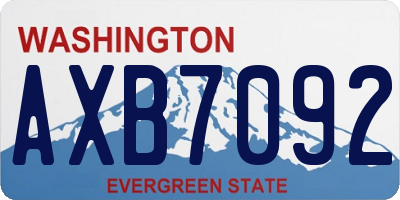 WA license plate AXB7092