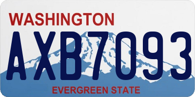 WA license plate AXB7093