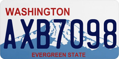 WA license plate AXB7098