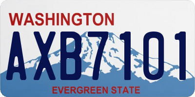 WA license plate AXB7101