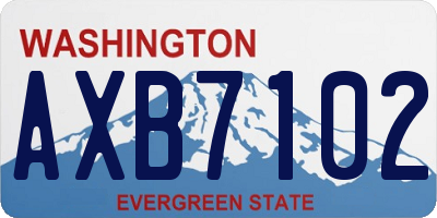 WA license plate AXB7102