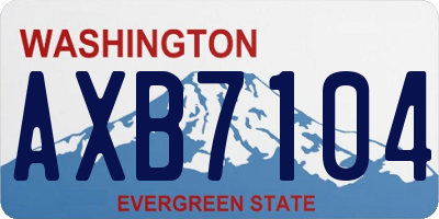 WA license plate AXB7104