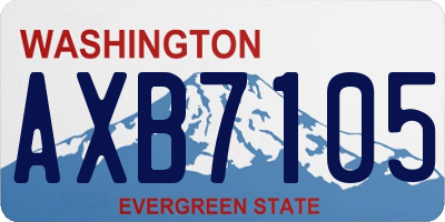 WA license plate AXB7105