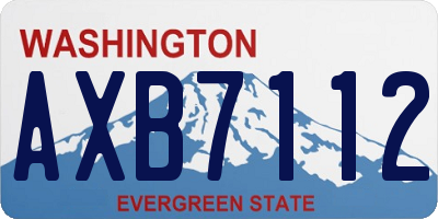 WA license plate AXB7112