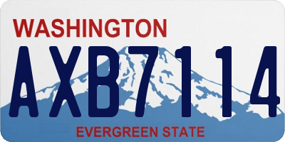 WA license plate AXB7114