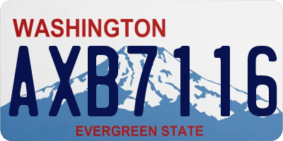 WA license plate AXB7116
