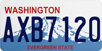 WA license plate AXB7120